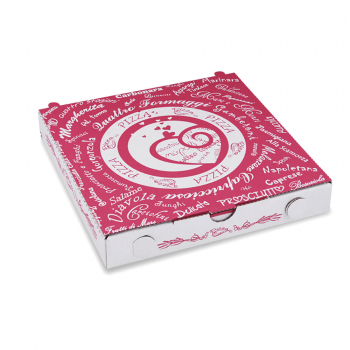 Pizzakarton Motiv "Pizzabelag" 20x20x3 cm Pizzaschachtel Pizzabox (100 Stk.)