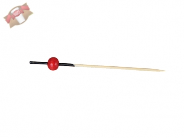 Bio-Bambus Fingerfood Deko Picker rot mit roter Perle 9 cm (2000 Stk.)