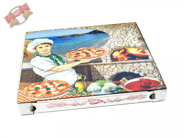 Pizzakarton Pizzabäcker 40x40x4 cm Pizzaschachtel Pizzabox (100 Stk.)